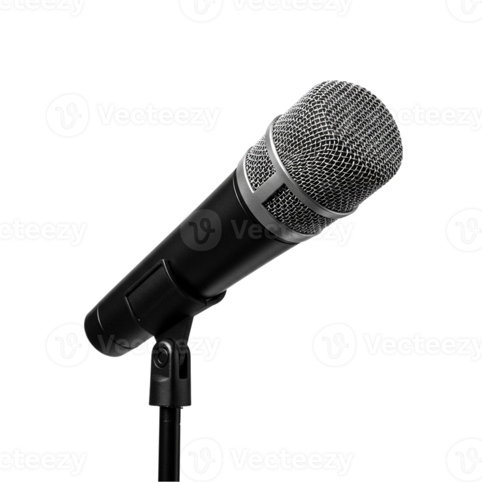 Isolated studio microphone on transparent background png