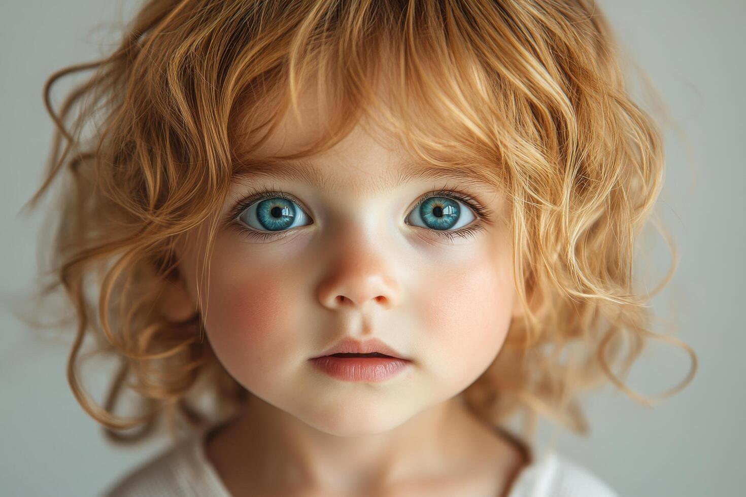 A young child with blue eyes photo