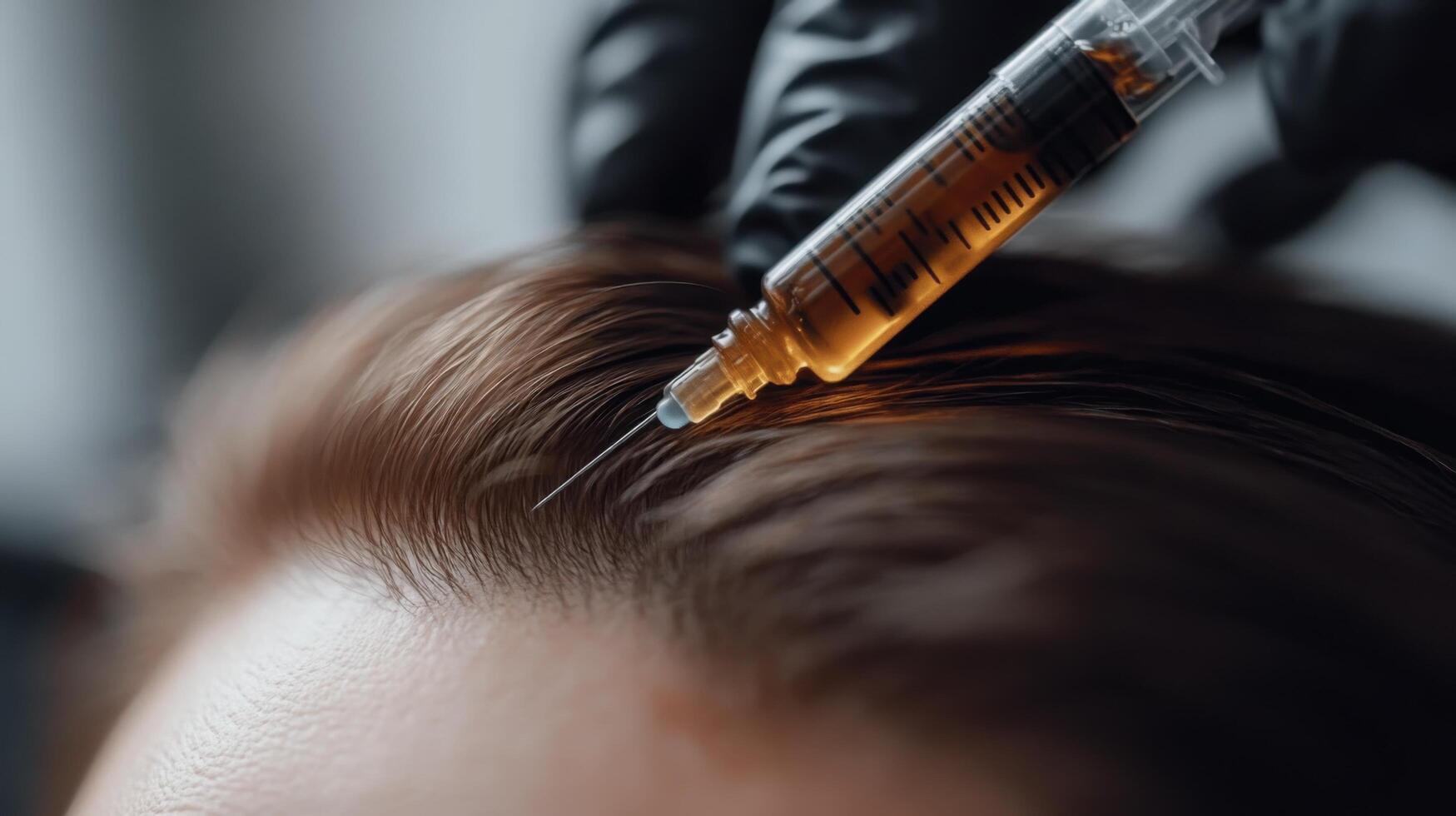 Hair restoration treatment in progress at a modern clinic photo