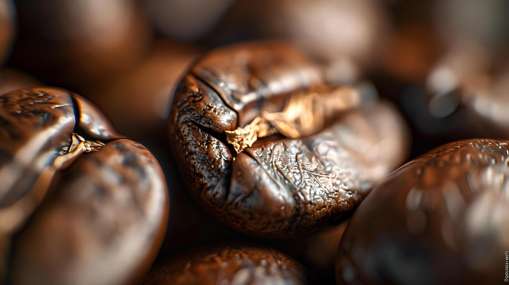 extreme macro shot of roasted coffee beans texture photo