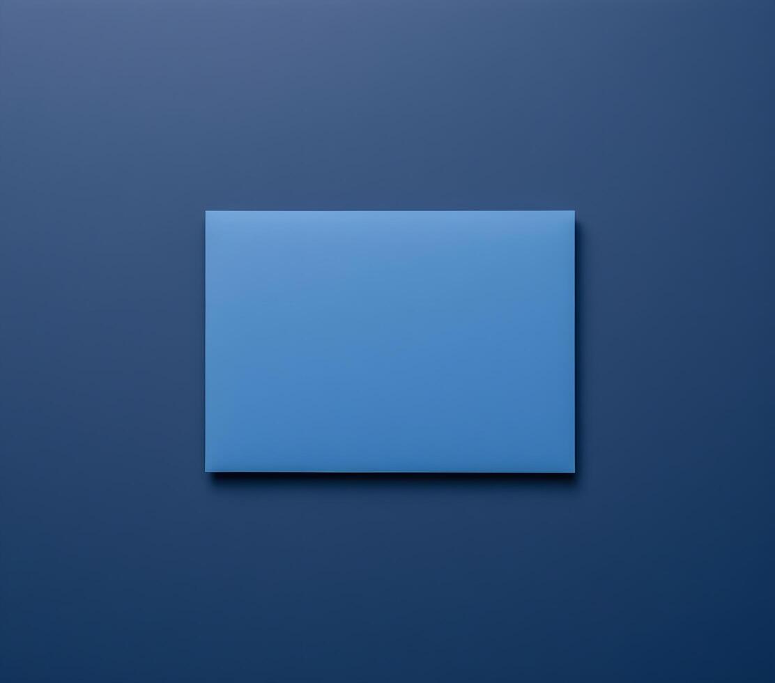 Stylish Blank Blue Envelope on a Dark Blue Background photo