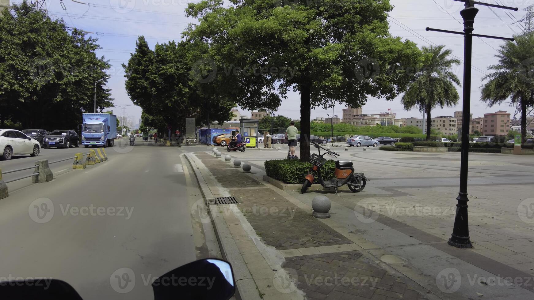 Motorcycle Parking in the Bustling Urban Area A Vital Component of City Life and Mobility. Media photo
