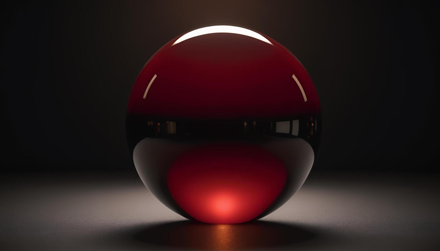 Illuminated Sphere Resting on a Surface with Dramatic Lighting Effects photo