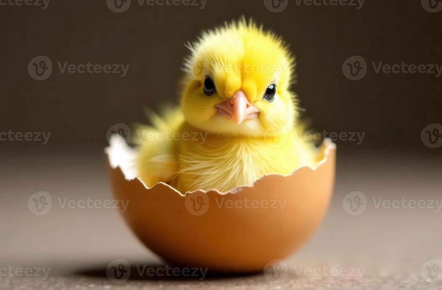 Yellow chick emerging from eggshell, symbolizing new beginnings and life, showcasing the beauty of nature and the miracle of birth, healthy living concept photo