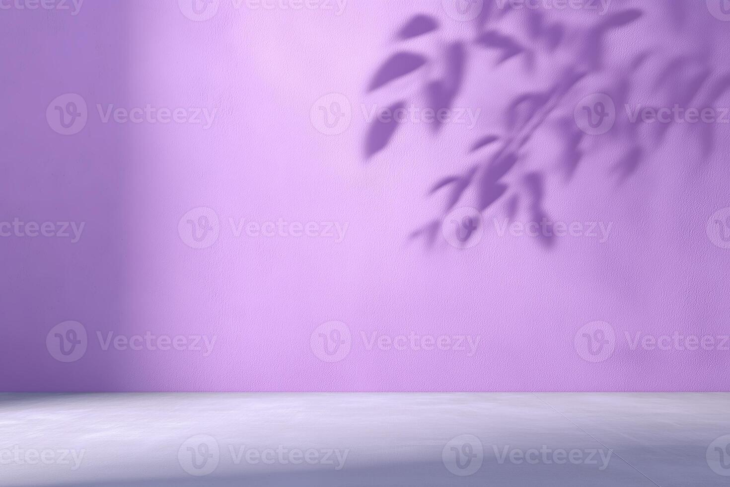 Purple wall with soft shadows and a serene atmosphere creating a calming space for relaxation and creativity in interior design healthy living concept photo