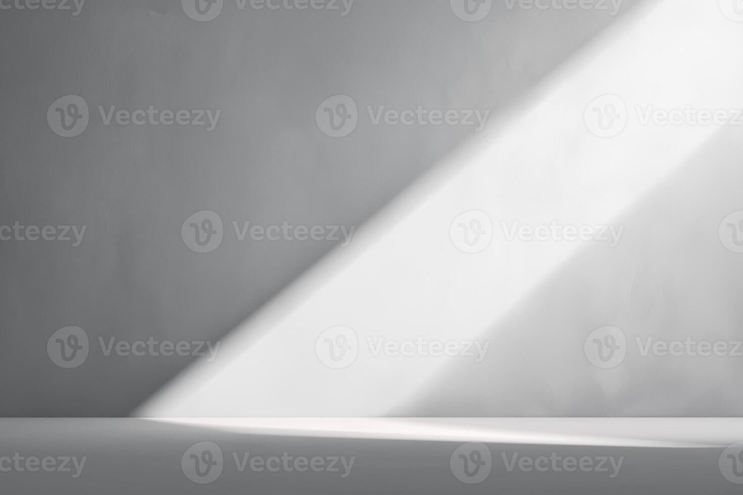 Light beam illuminating empty space in a minimalist room with gray walls, creating a serene atmosphere for artistic expression and inspiration concept photo