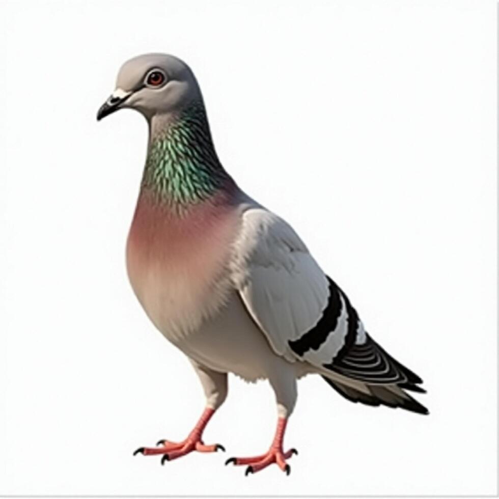 a pigeon is standing on its hind legs photo