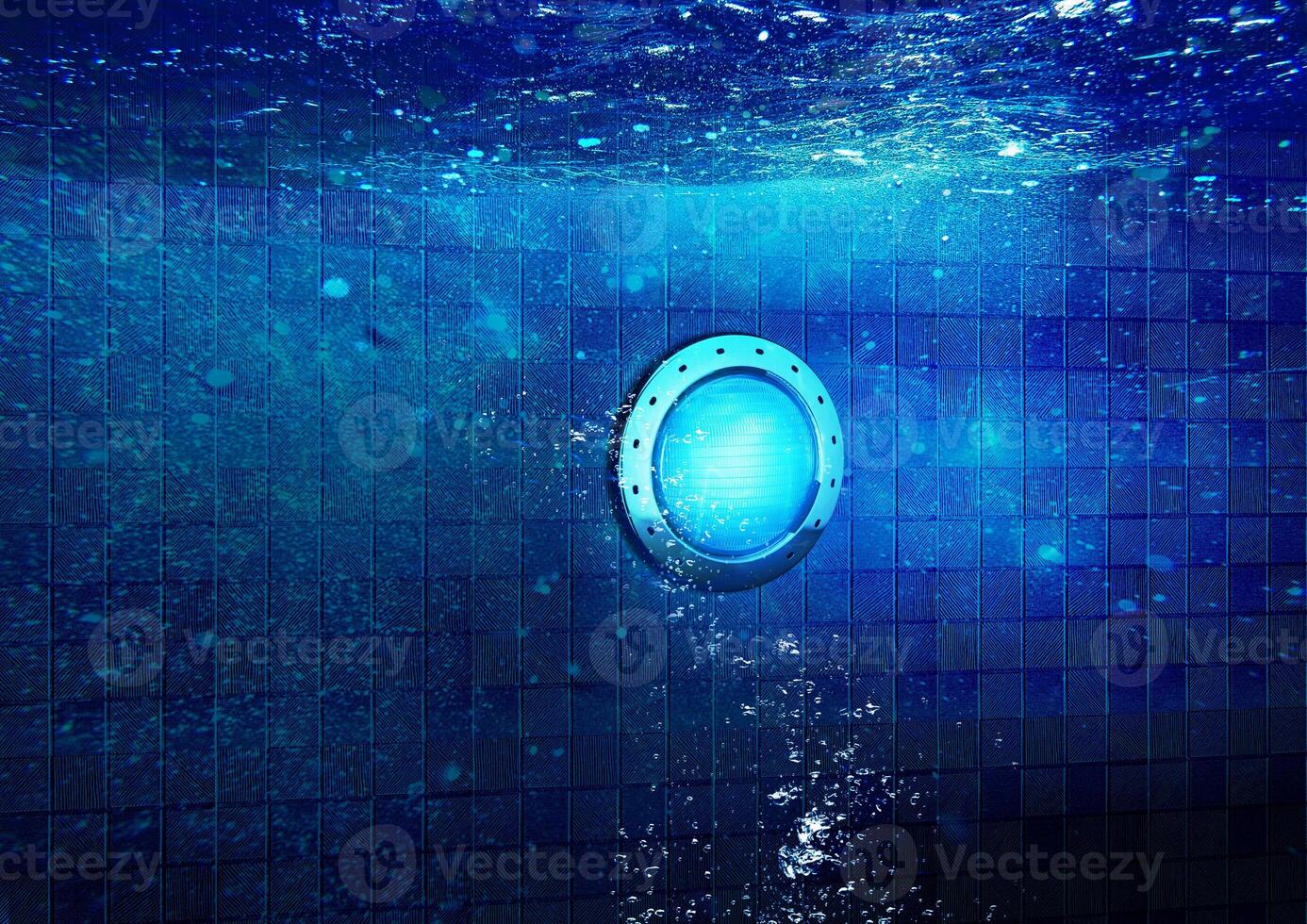 Underwater Swimming Pool Clear Water Using Circular LED Lights Waterproof photo