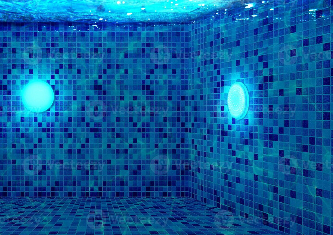 Underwater Swimming Pool Clear Water Using LED Waterproof Lighting photo