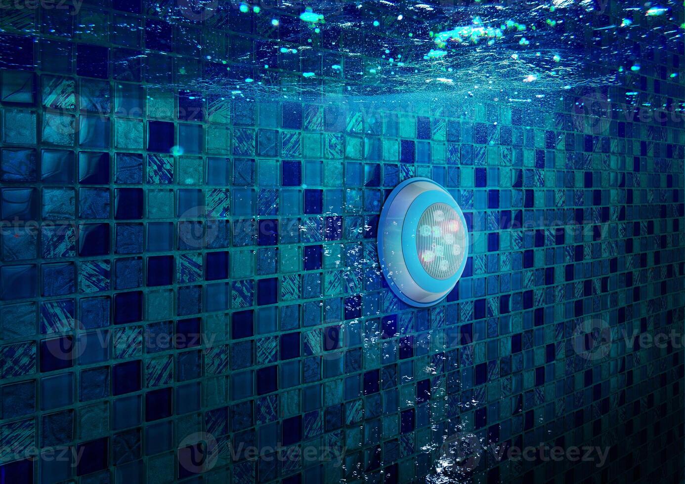 Underwater Swimming Pool Clear Water Using Circular LED Lights photo