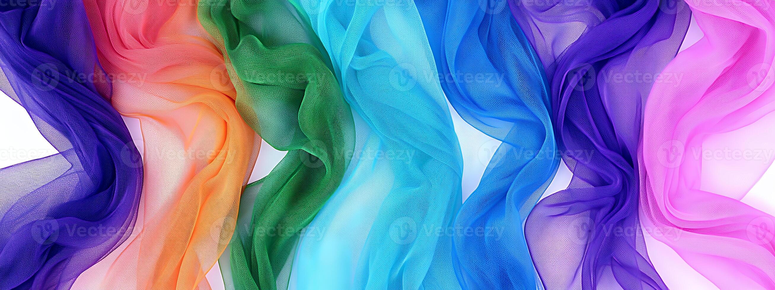 Abstract Background Featuring Flowing Textured Waves in a Spectrum of Purple Orange Green Blue and Pink photo