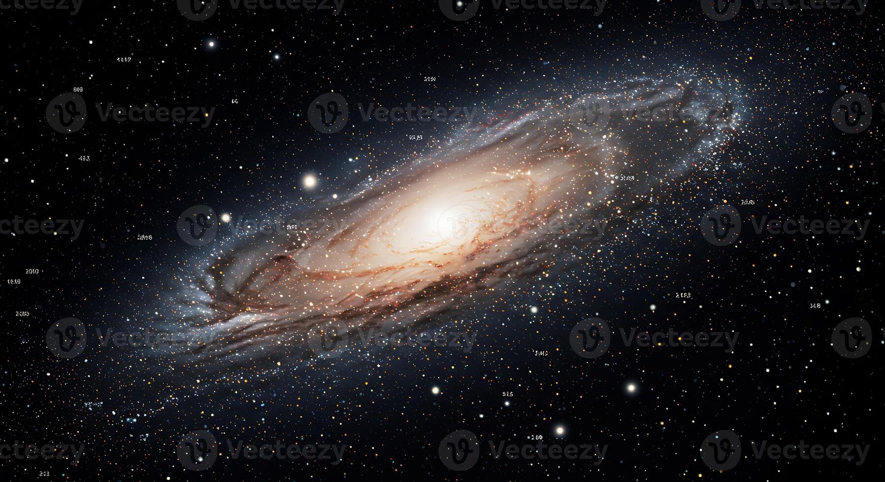 Spectacular Andromeda Galaxy View with Star Clusters and Cosmic Dust photo