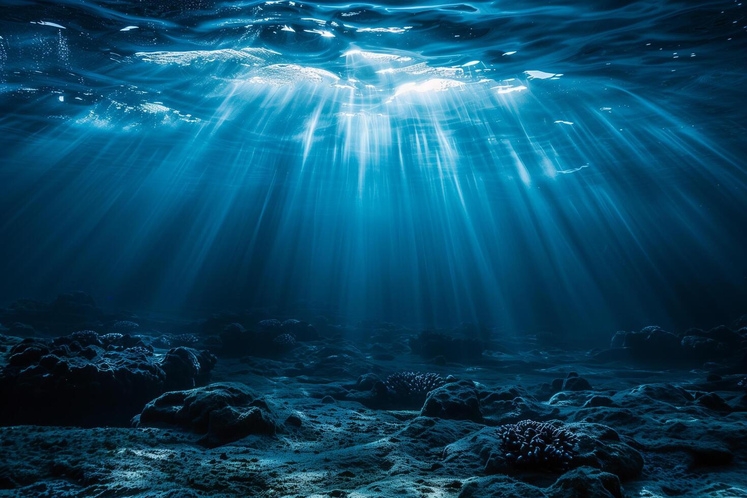 The ocean is very deep and blue photo