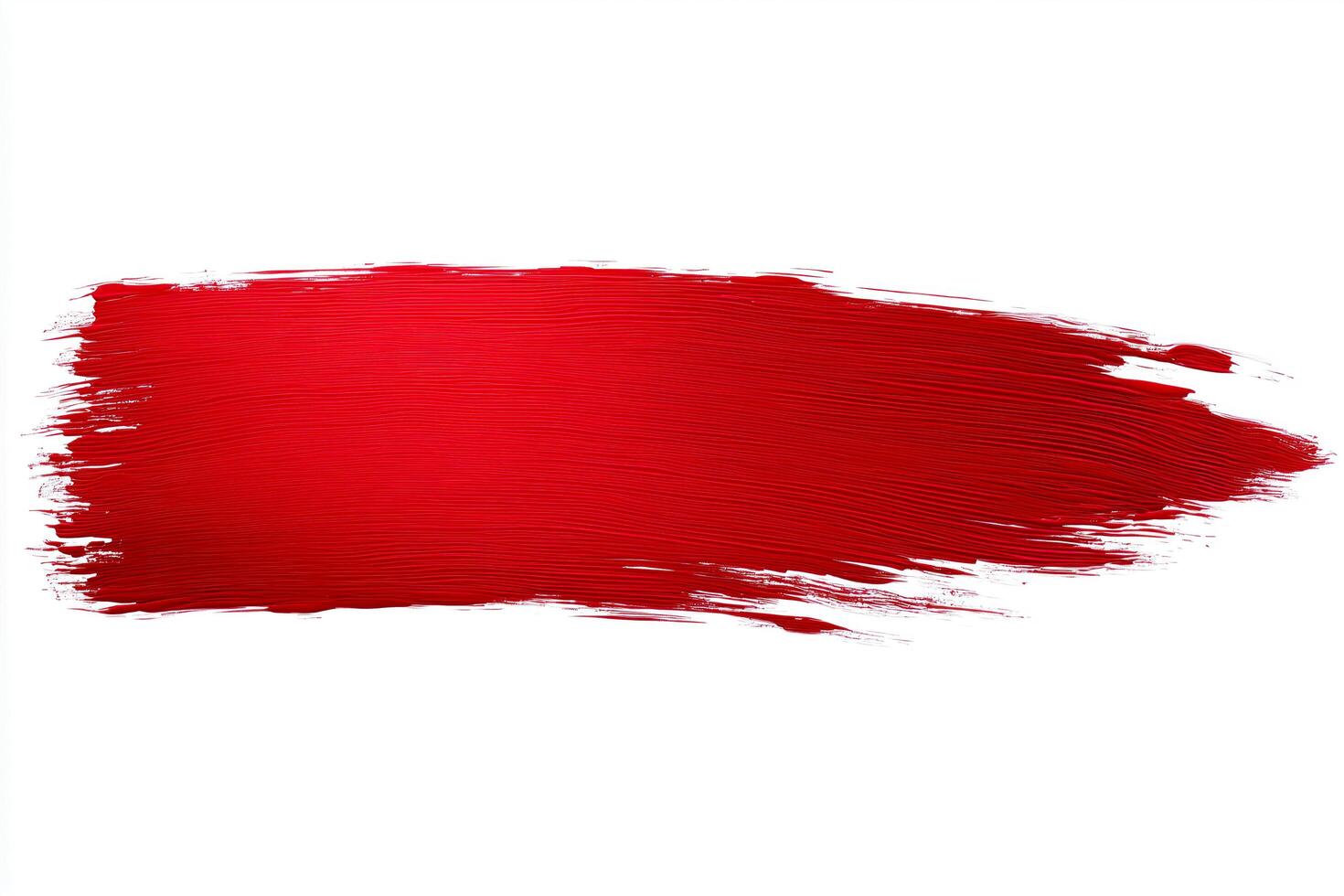 Red brush stroke on a white background photo