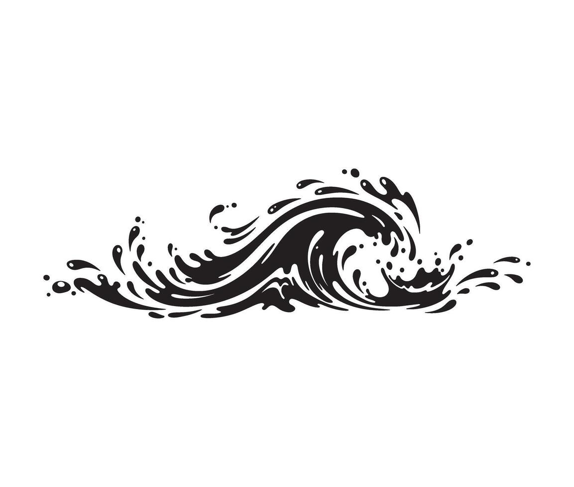 Ocean surf wave splash graphic for creative projects and branding vector