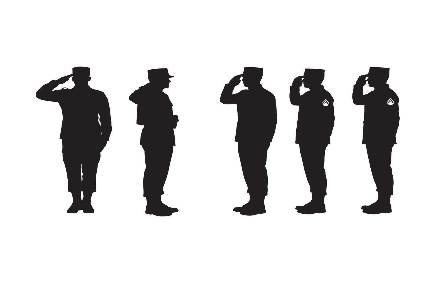 Uniformed army officials showcasing commitment and loyalty through a salute gesture vector