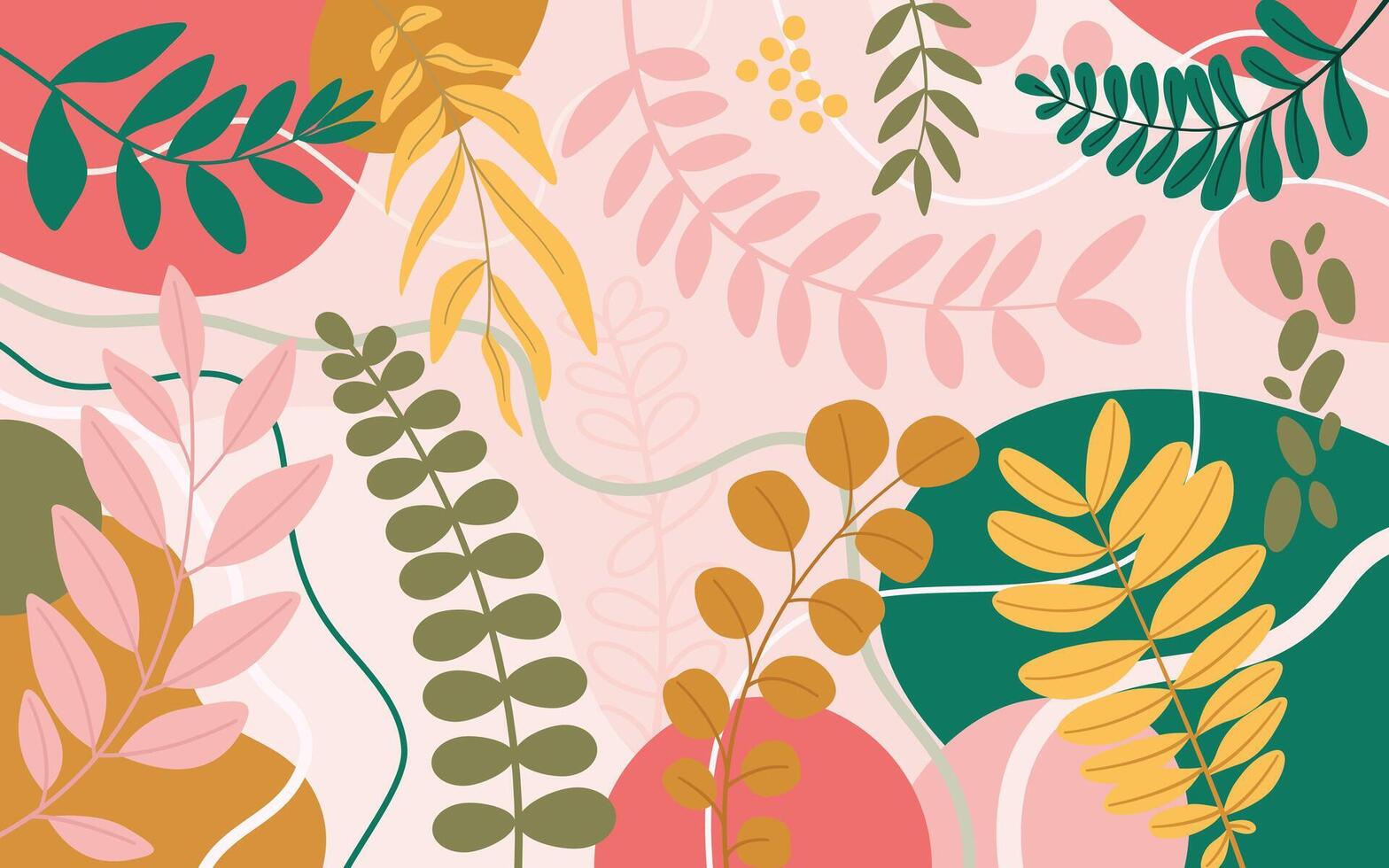 Tropical plants background for design vector