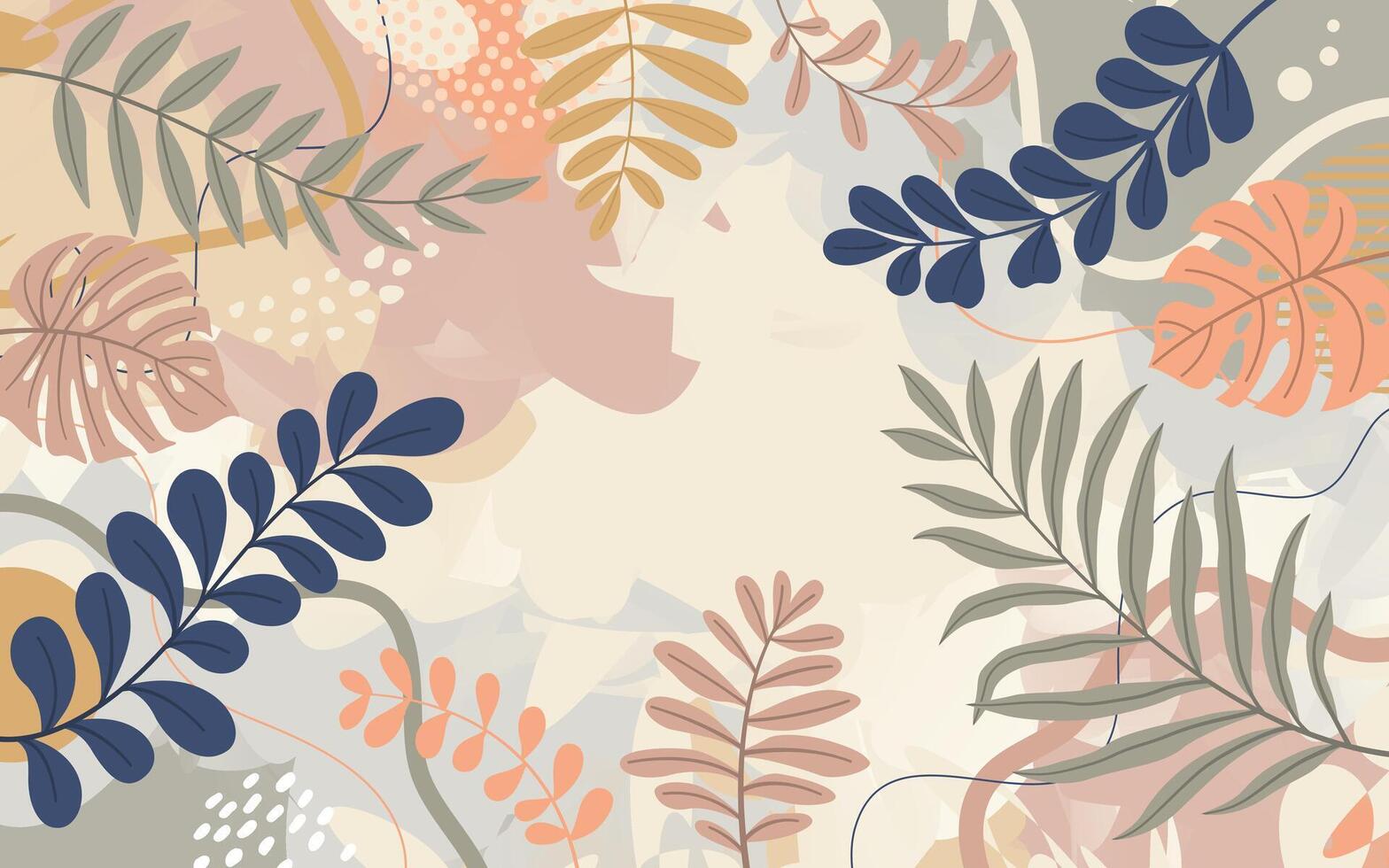Hand drawn colour art background design. vector