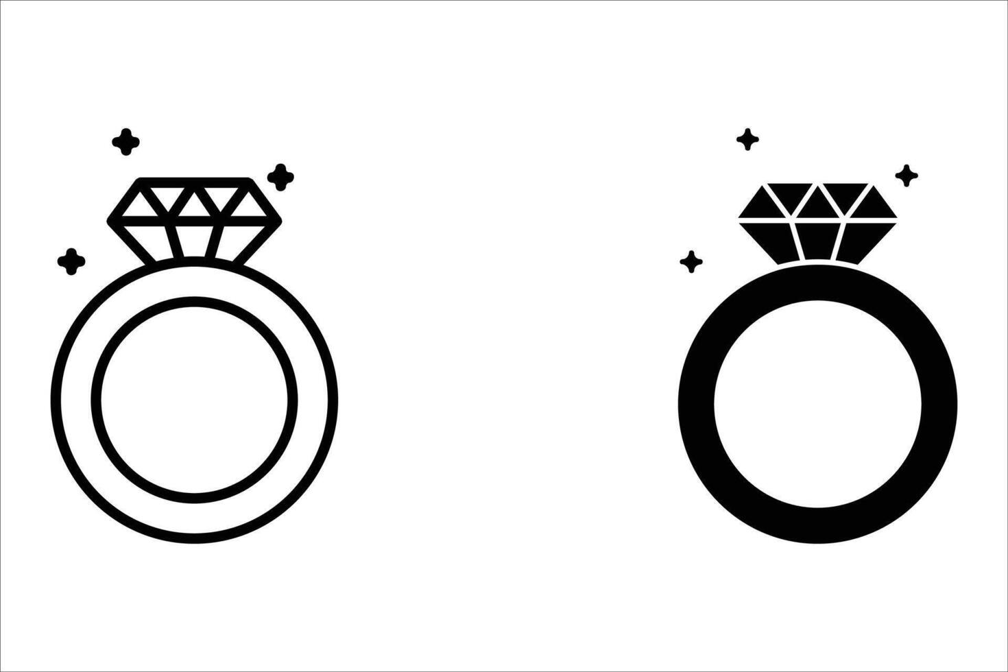 wedding ring or diamond ring flat icon vector