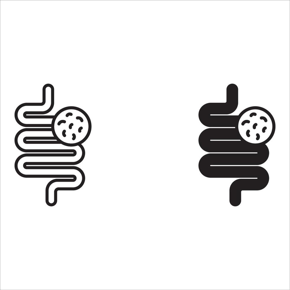 Colorectal cancer icon. Outline style. . Isolate on white background. vector