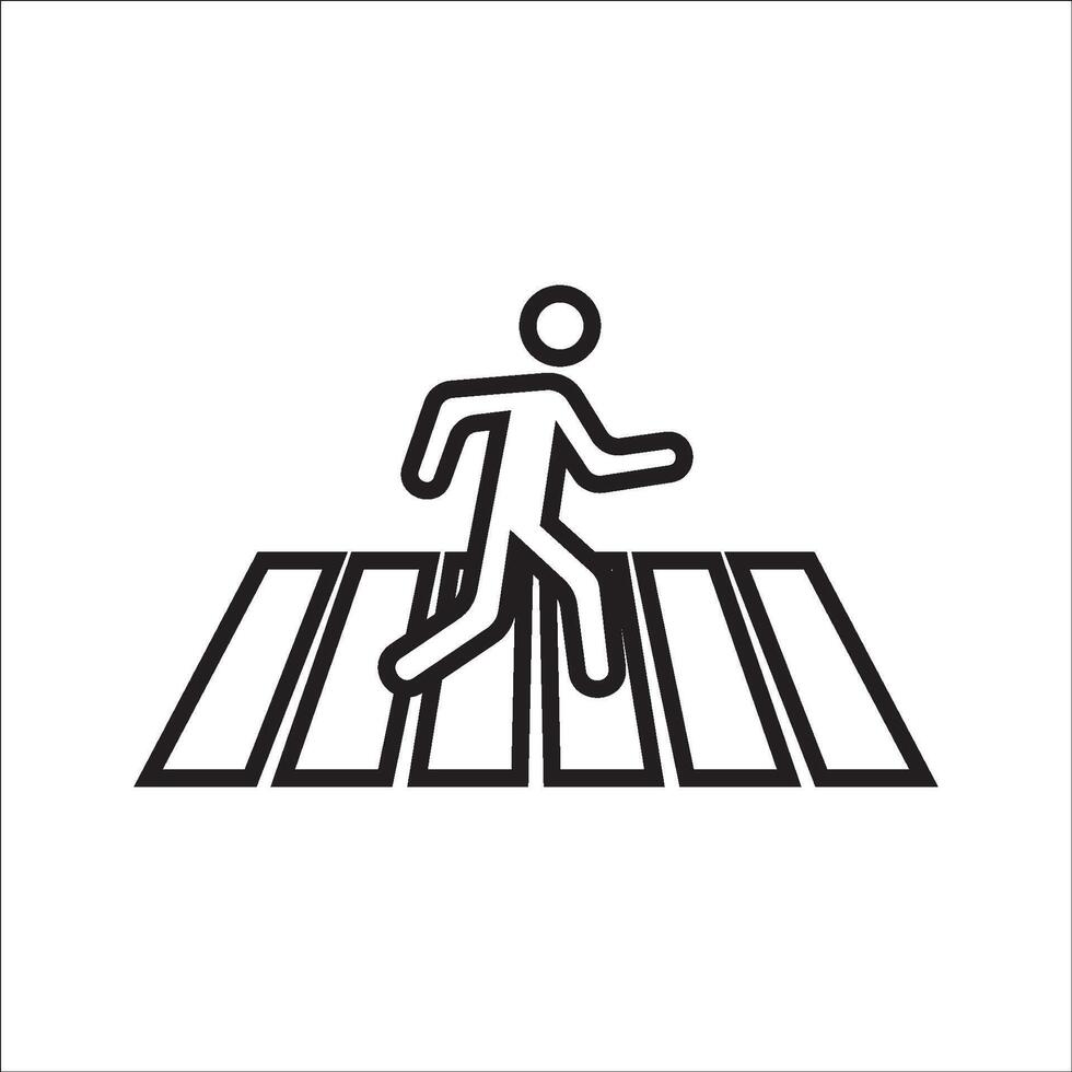 Pedestrian crossing icon. Zebra crossing human walk crosswalk icon . vector