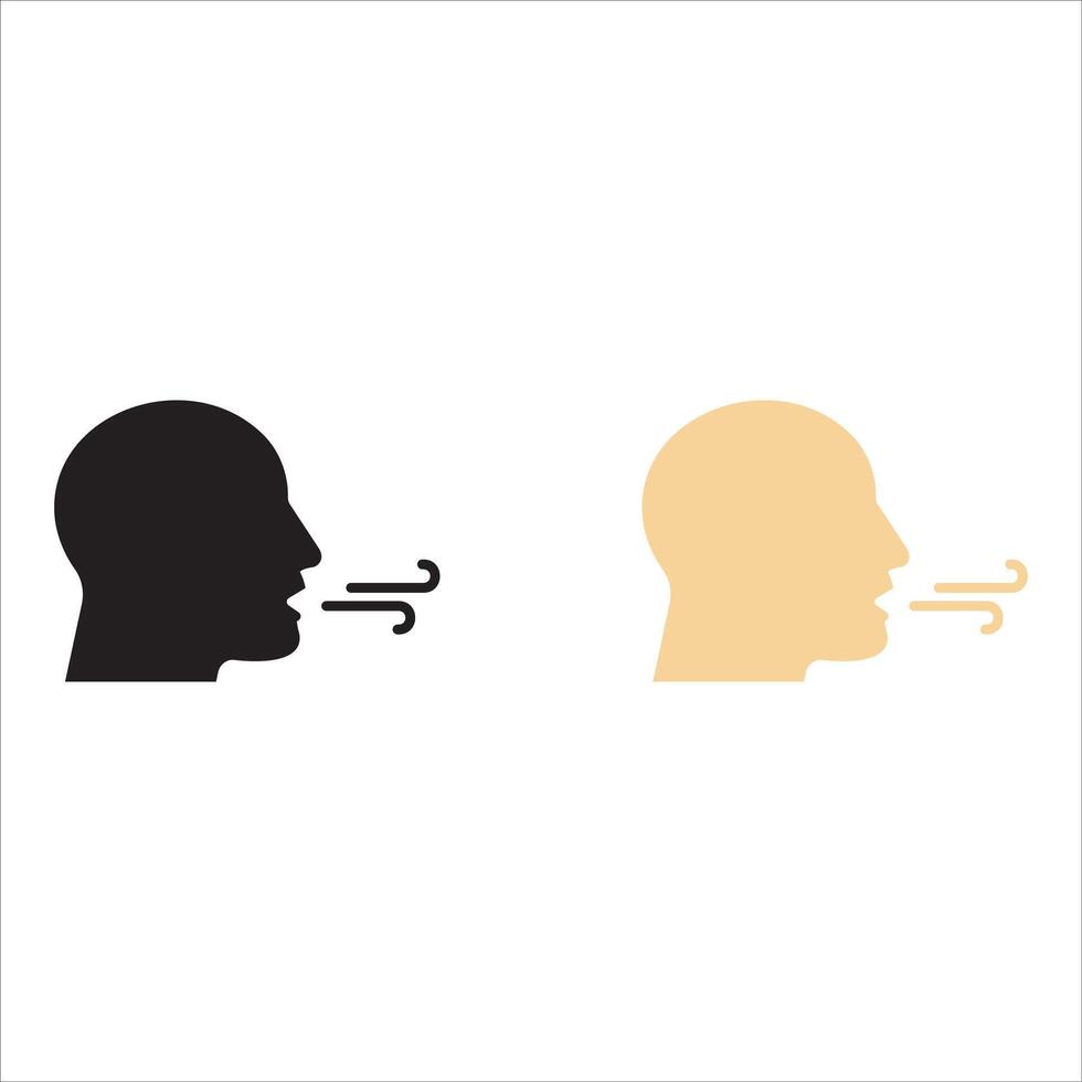 Breathing icon. Breath difficulties sign. Respiration problems symbol. illustration on white background vector