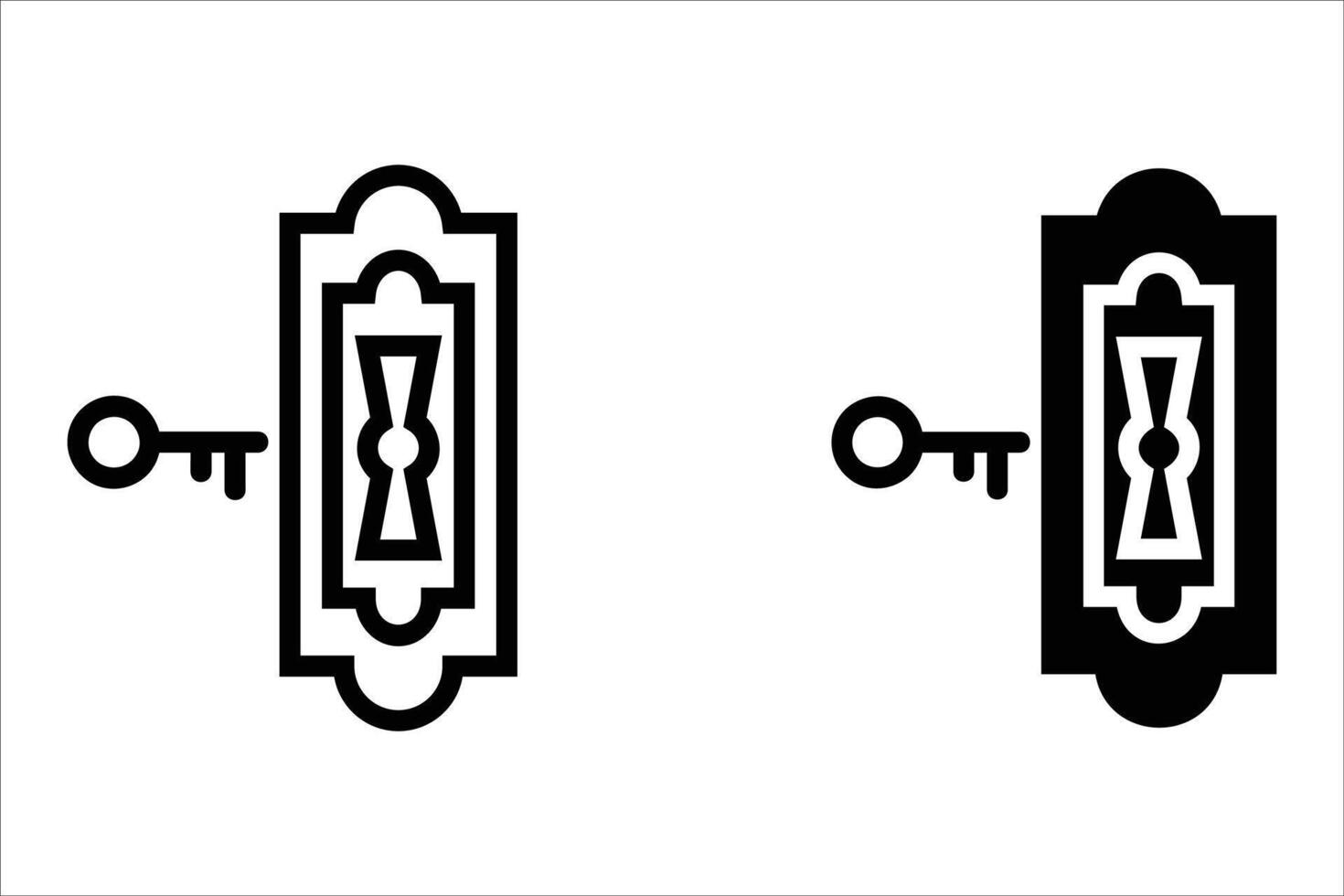Door key hole icons. Security, protection concept. illustration isolated on white background vector