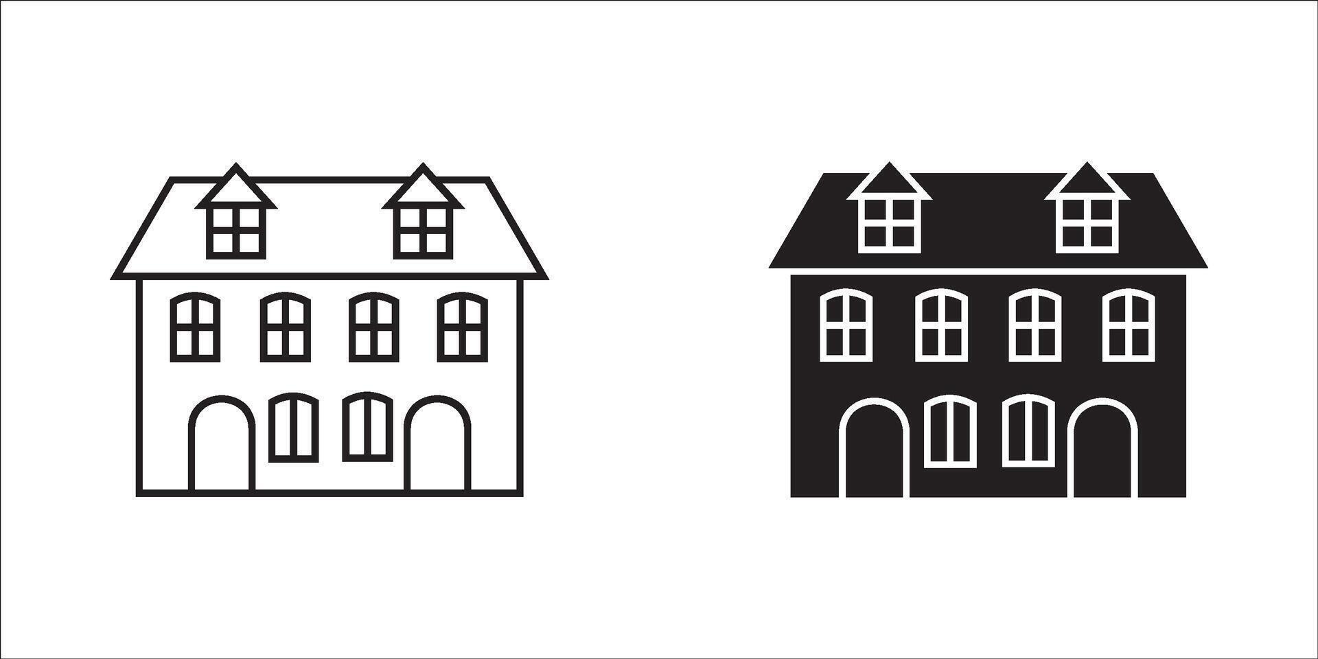 Building icon set isolated on white background. vector
