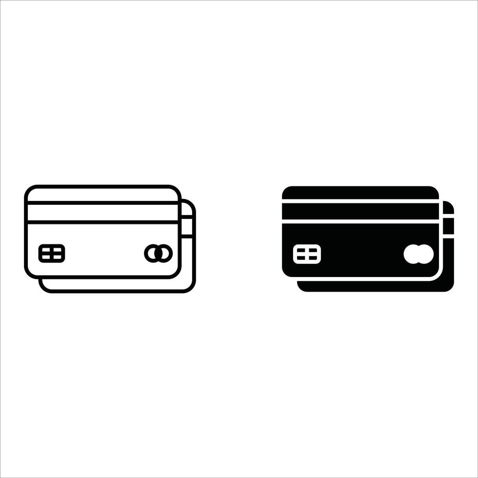 Debit card Line Icon Design vector