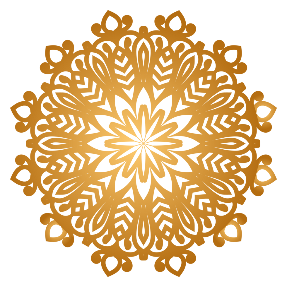Luxury ornamental mandala design background in gold color png