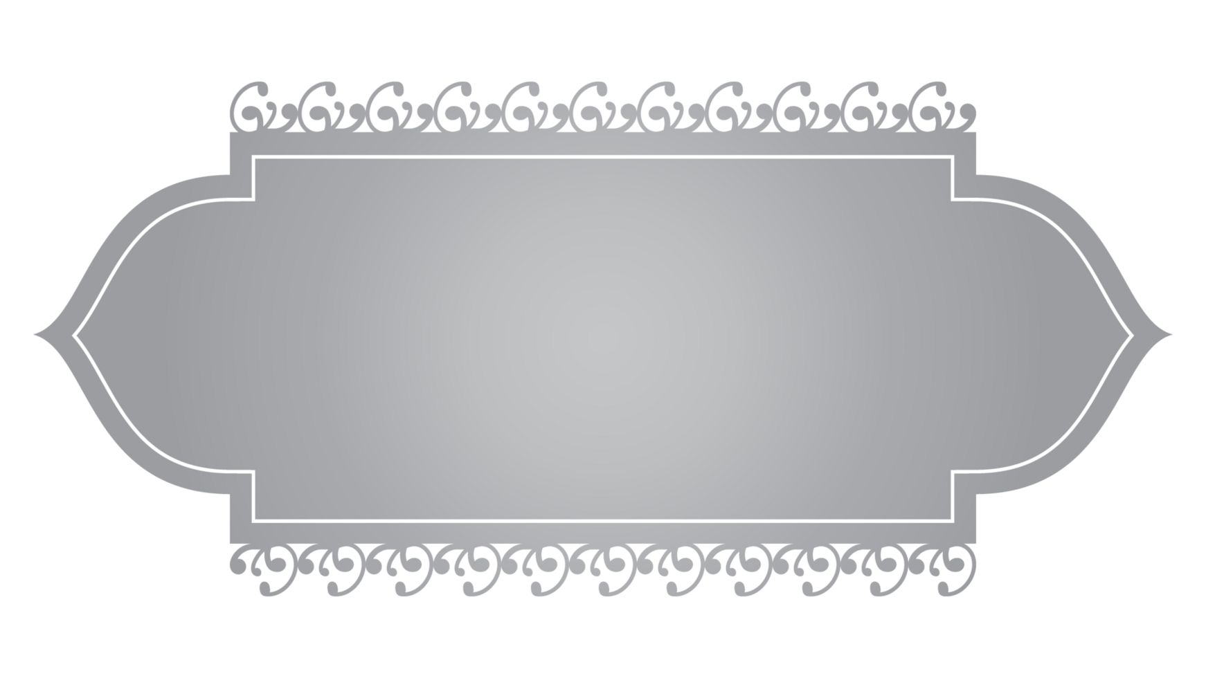 Luxury white Arabic Islamic Banner Title Frame Transparent Background Gold Text Box with outside pattern png