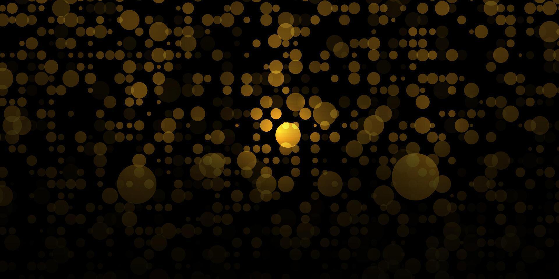 Gold bokeh on black background vector