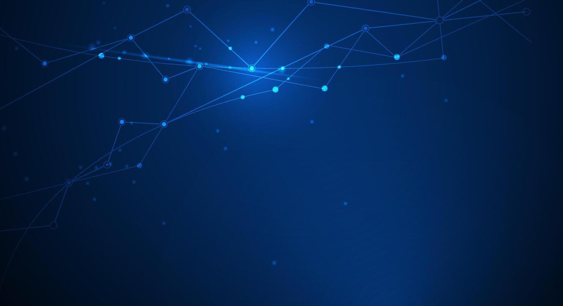 Molecule, Network Connected lines with dots, technology on blue background vector