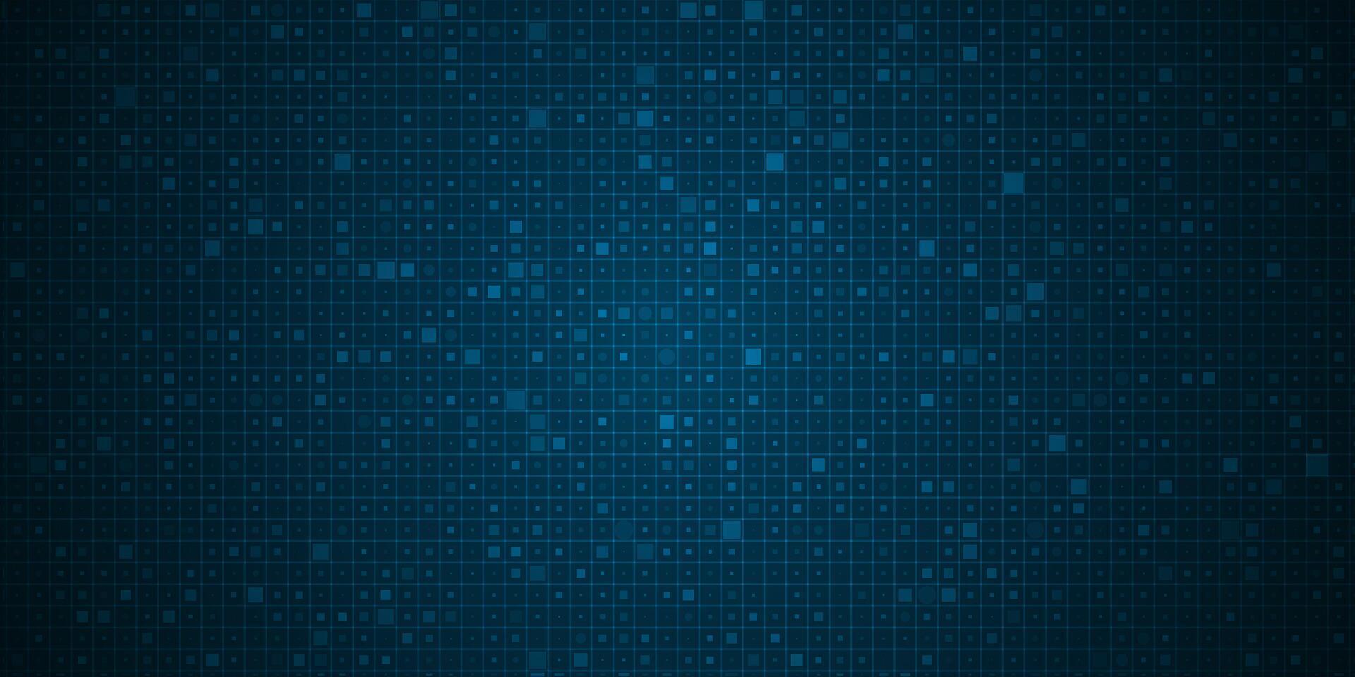 Grid pixle pattern. Technology blue background vector