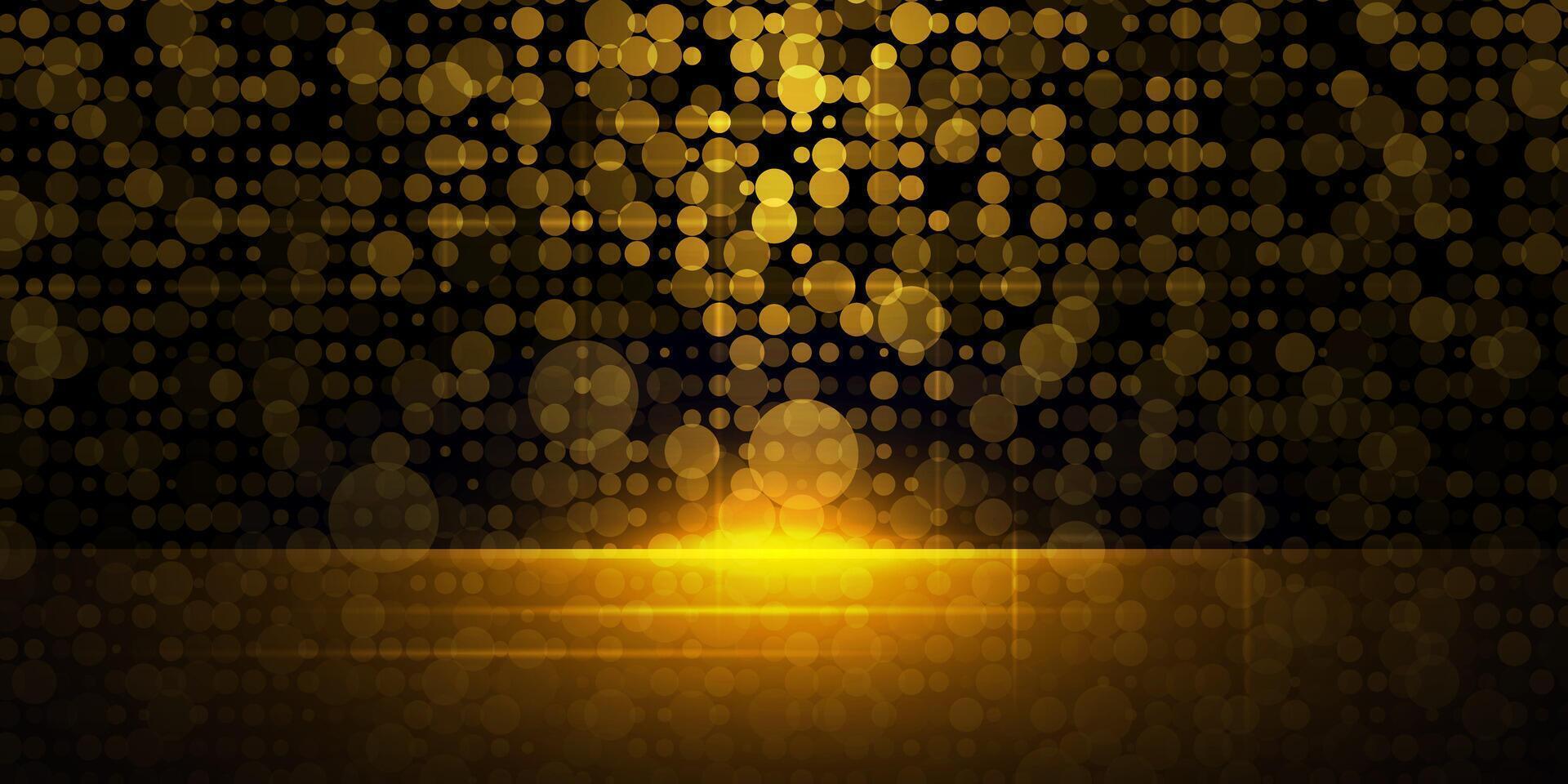 Gold glitter and bokeh background vector