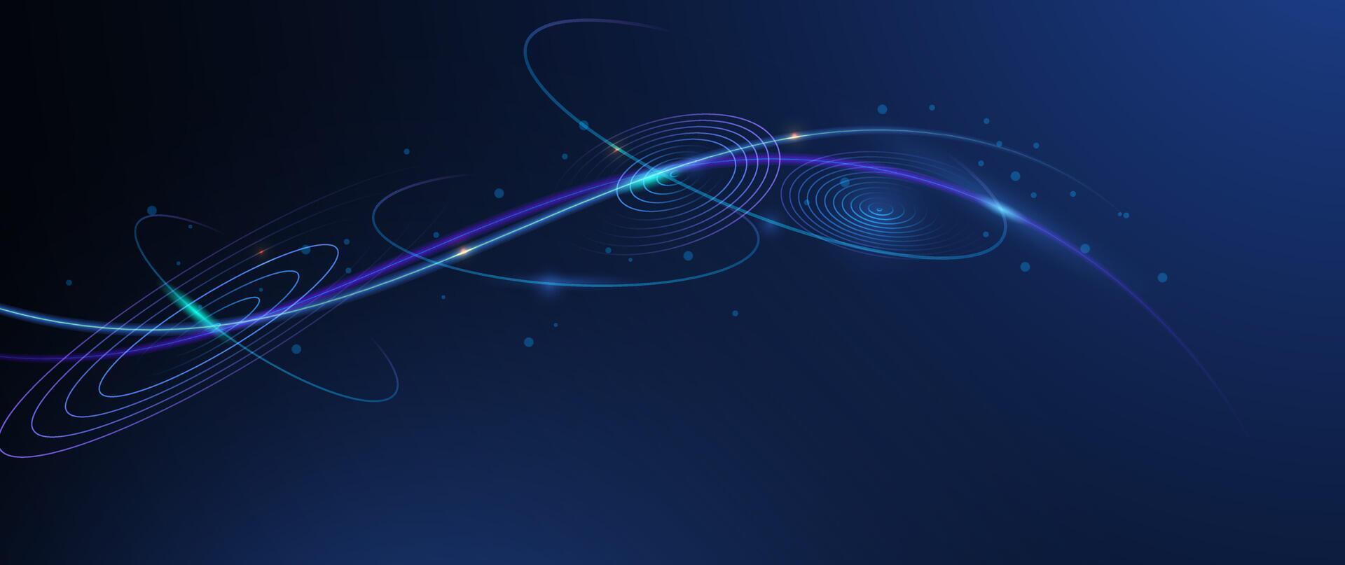 Abstract dynamic geometric shape, wave flow line, light effect vector