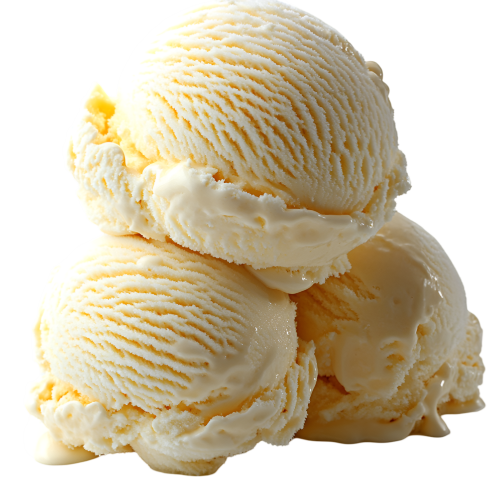 Delicious Creamy Vanilla Ice Cream Scoops, png