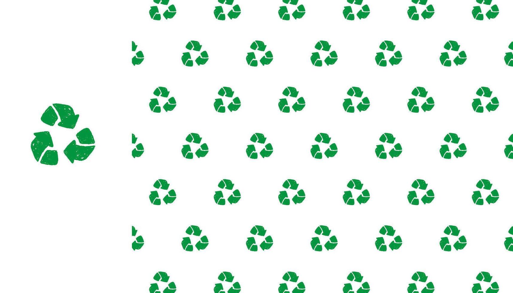 Green recycle triangle seamless pattern. Repeating recycling symbol design. vector