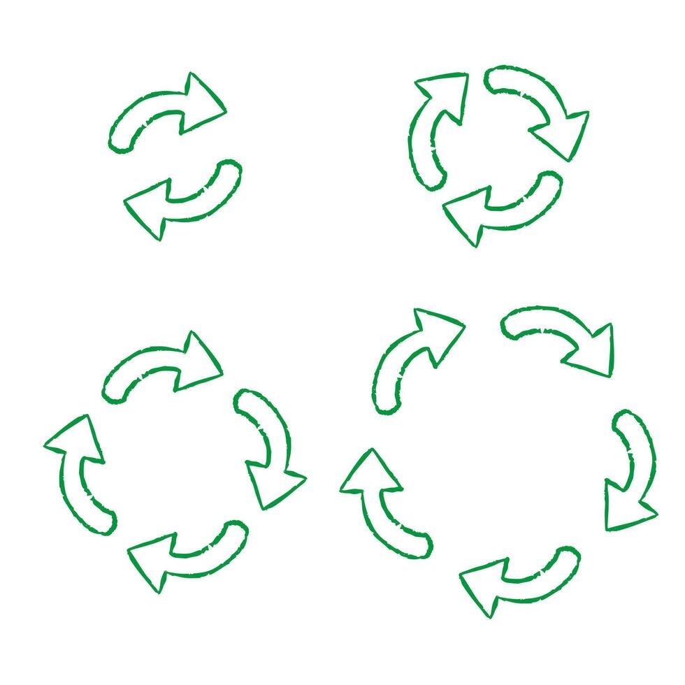 Stroke recycle sign brush . Hand-drawn outline symbol for sustainability. Eco-friendly sketchy design with bold brush strokes. Perfect for environmental and recycling projects. vector