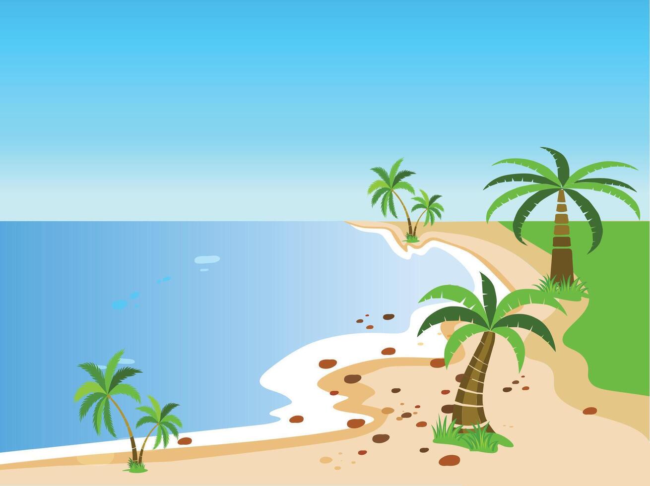 Palm tree on the beach vector