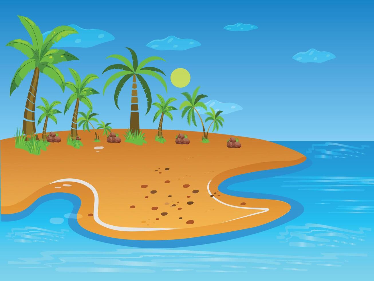 Summer holiday beach background with sun and sea vector