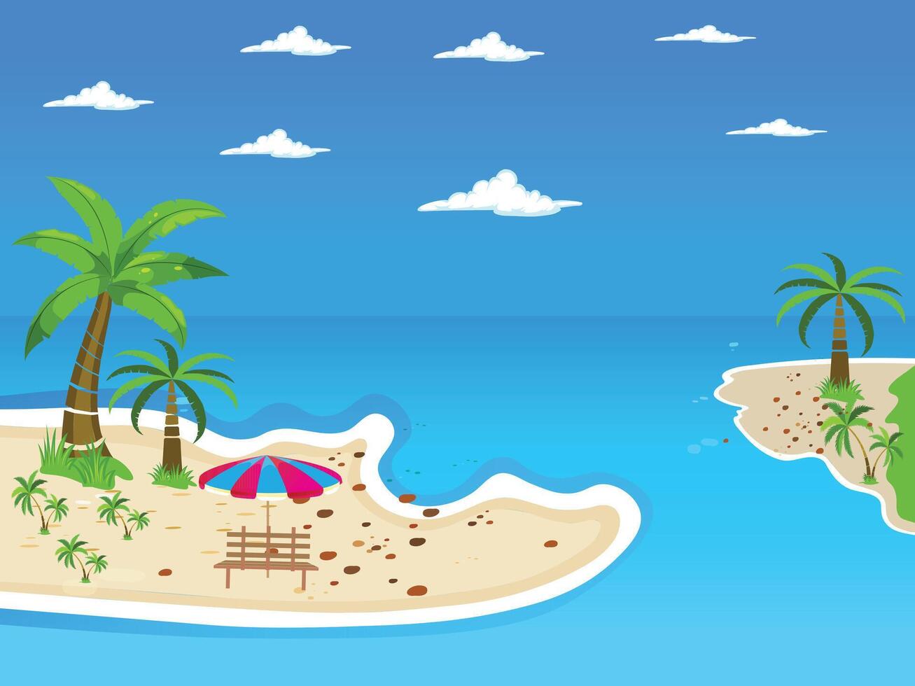 Sea beach design art vector