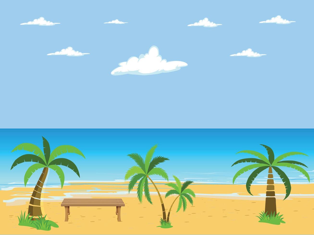 Summer beach illustration vector