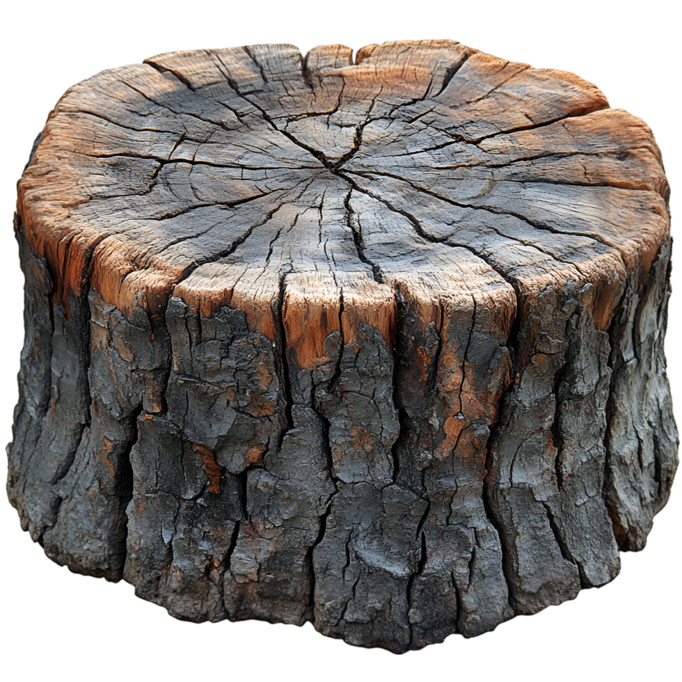 Weathered Tree Stump Rustic Wood Texture Dark Gray Brown png