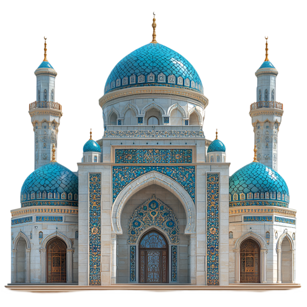 Majestic Blue Domed Mosque Islamic Architecture png
