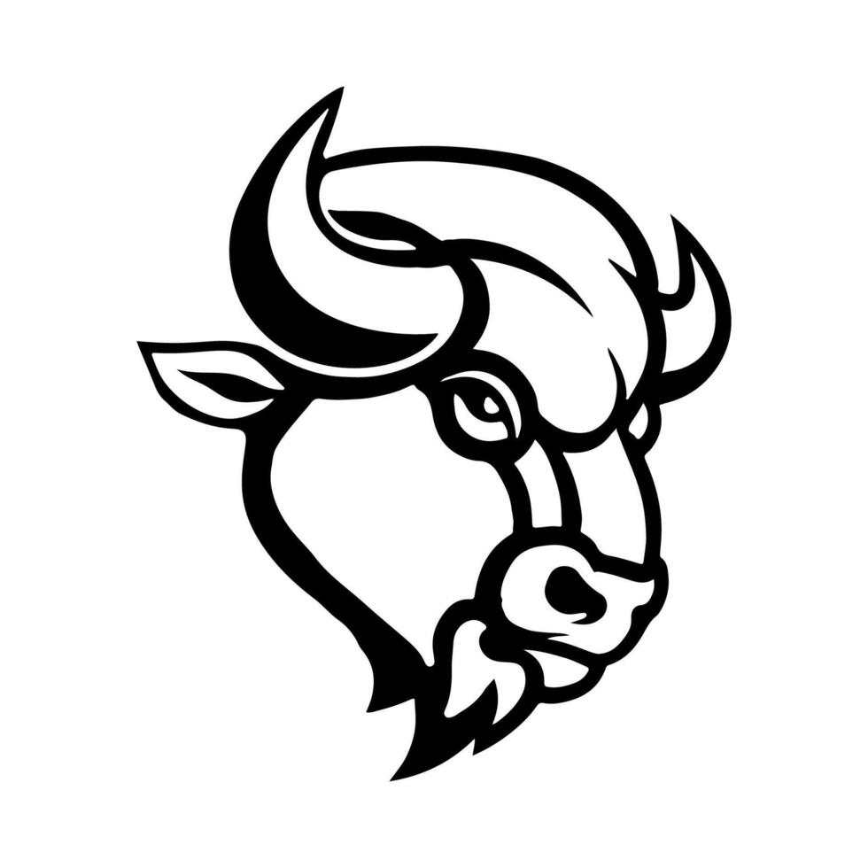 Illustration of wild bison. Design element for logo vector