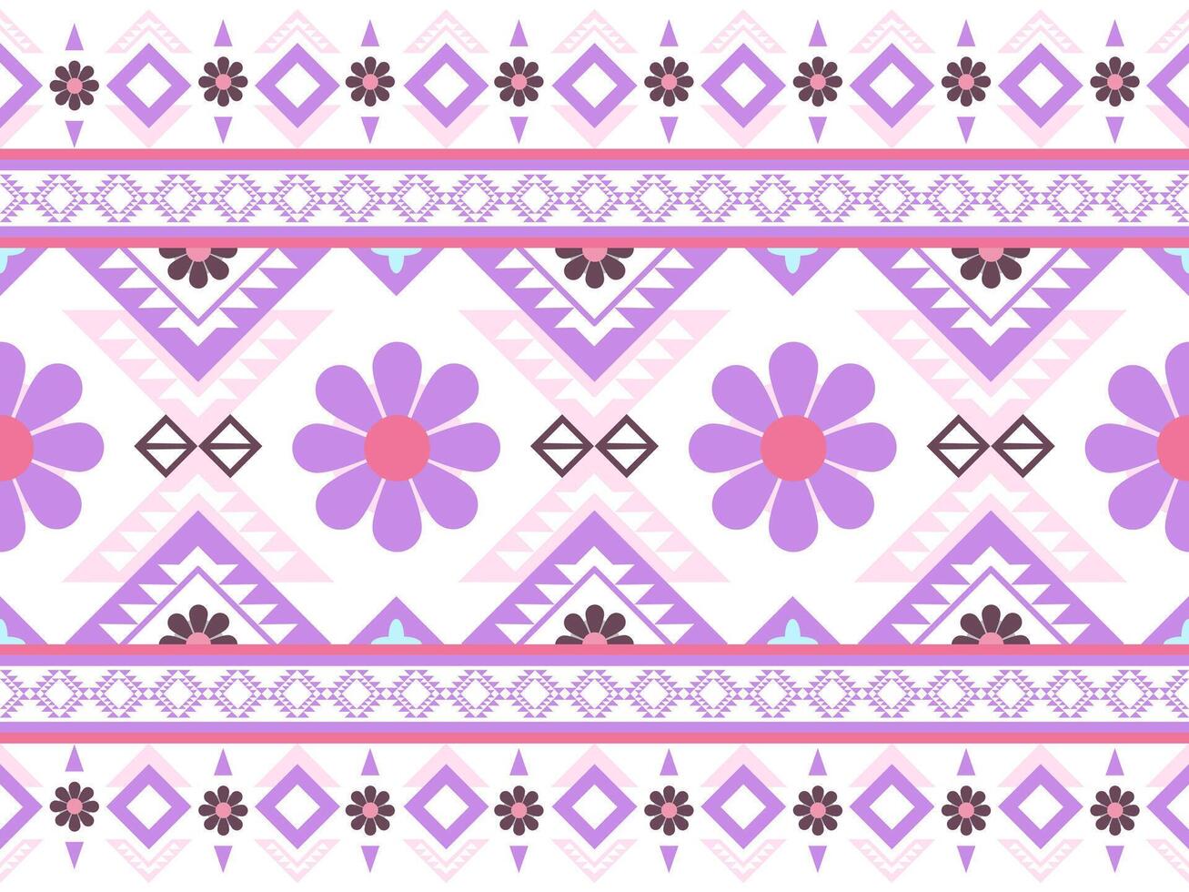 Geometric ethnic with floral pattern. Aztec. Navajo American. Ethnic pattern design for background, carpet, wallpaper, clothing, wrapping, Batik, fabric, embroidery vector