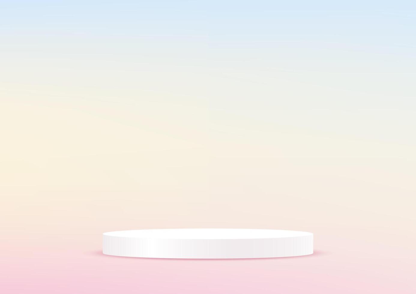 Pastel background 3d with white podium. 3D abstract studio room with pedestal podium. Space for selling products on the website. illustration. vector