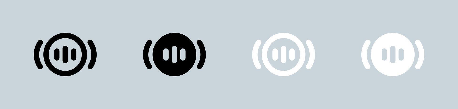 Stream icon set in black and white. Live signs illustration. vector