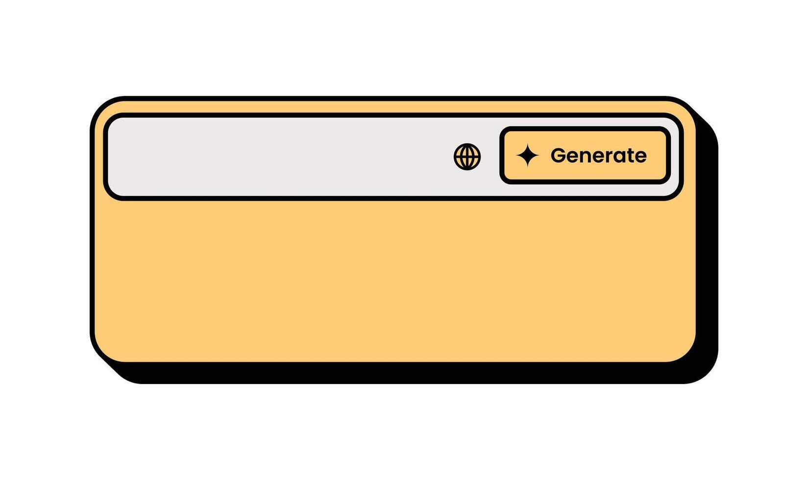 Simple User Interface Frame with Generate Action. Minimalist UI Frame with Generate Button for Web or App vector